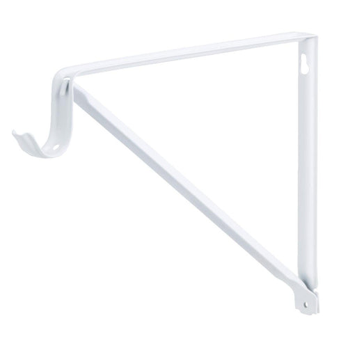 John Sterling Closet-Pro 10 In. H. x 11 In. D. Fixed Closet Shelf & Rod Bracket, White