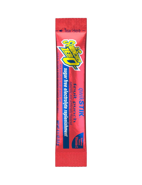 Sqwincher Single Serve Qwik Stik® ZERO Fruit Punch 0.11 Oz.