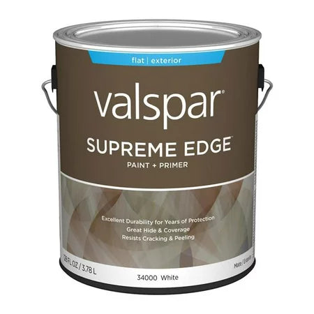 Valspar® Supreme Edge™ Exterior Paint & Primer Flat 1 Gallon White Base (1 Gallon, White Base)